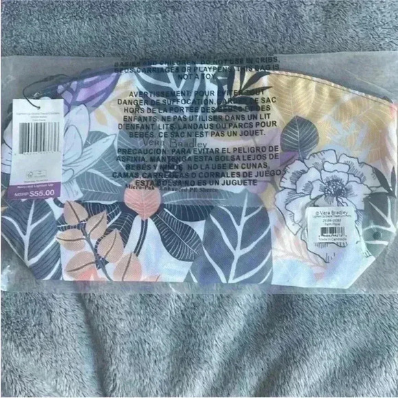 Vera Bradley Grand Travel Cosmetic Bag in Palm Floral NWT - Picture 4 of 4